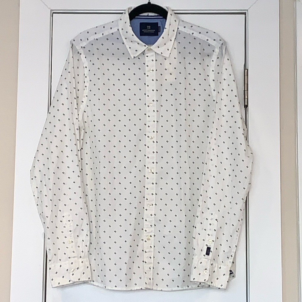 NWT Scotch and Soda Long Sleeve Allover Print Button Up Shirt L